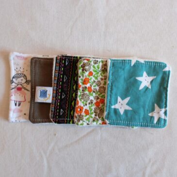 lot de petites lingettes lavables ethniques