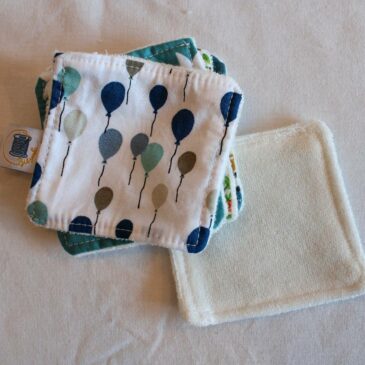 lots de lingettes lavables coloris froids