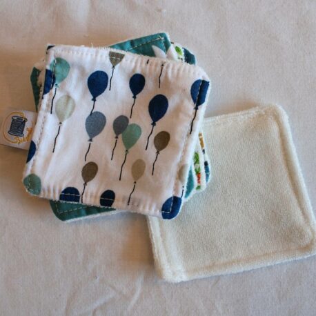 lots de lingettes lavables coloris froids