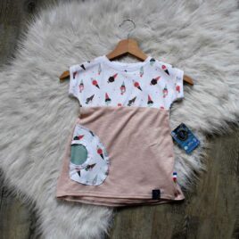 robe sweat bébé tons rose poudré, soupe et imprimé cornet de glace