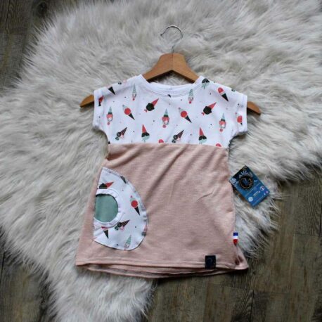 robe sweat bébé tons rose poudré, soupe et imprimé cornet de glace